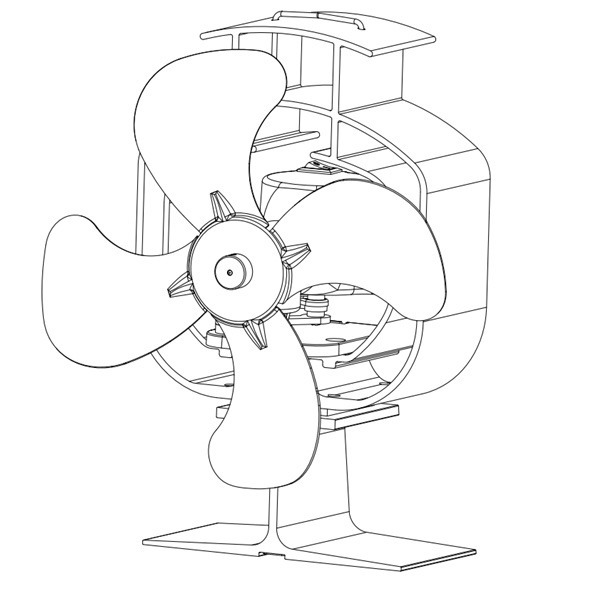 stove fan drawing - hotboxstoves.co.uk