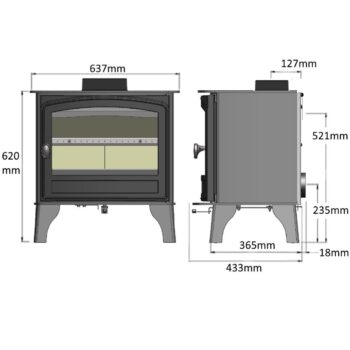 herald 8 eco dimensions - hotboxstoves.co.uk