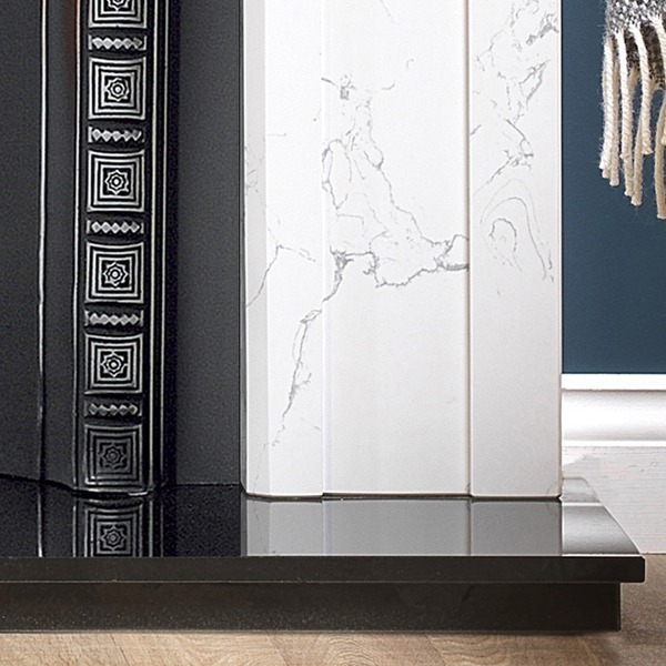 Brooksby Marble Fire Surround close up bottom - hotboxstoves.co.uk