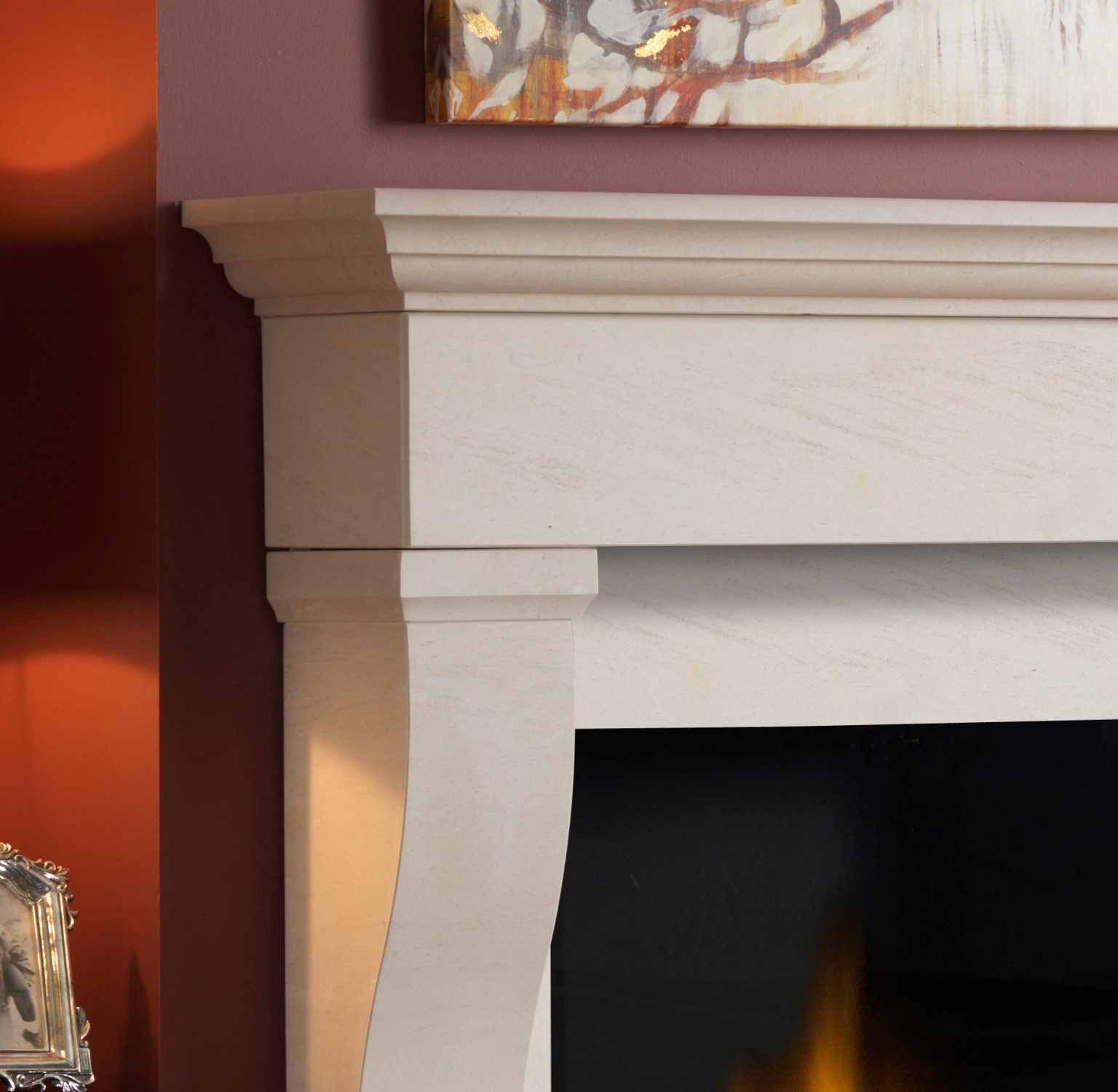 Tavira mantel close up - hotboxstoves.co.uk