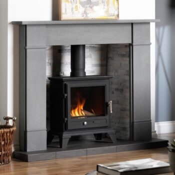 velletri persian limestone mantel lifestyle image 4 - hotboxstoves.co.uk