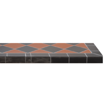 Diamond Quarry Black & Red Hearth close up - hotboxstoves.co.uk