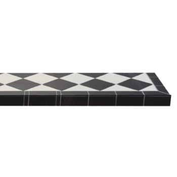 Diamond Quarry Black & White Hearth close up - hotboxstoves.co.uk