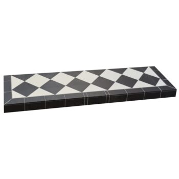 Diamond Quarry Black & White Hearth front - hotboxstoves.co.uk