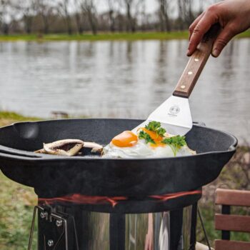 Rocket Stove fire skillet lifestyle - hotboxstoves.co.uk
