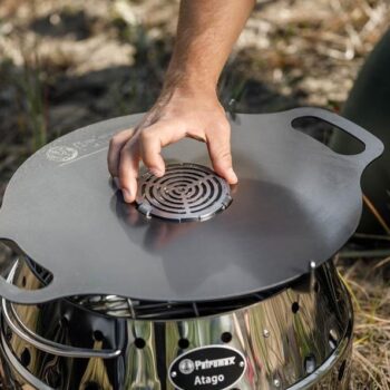 Petromax Atago insert for griddle lifestyle image - hotboxstoves.co.uk
