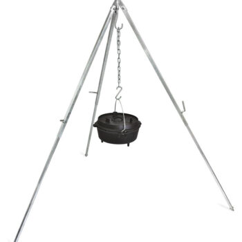 Petromax Tripod studio image with a cutch oven - hotboxstoves.co.uk