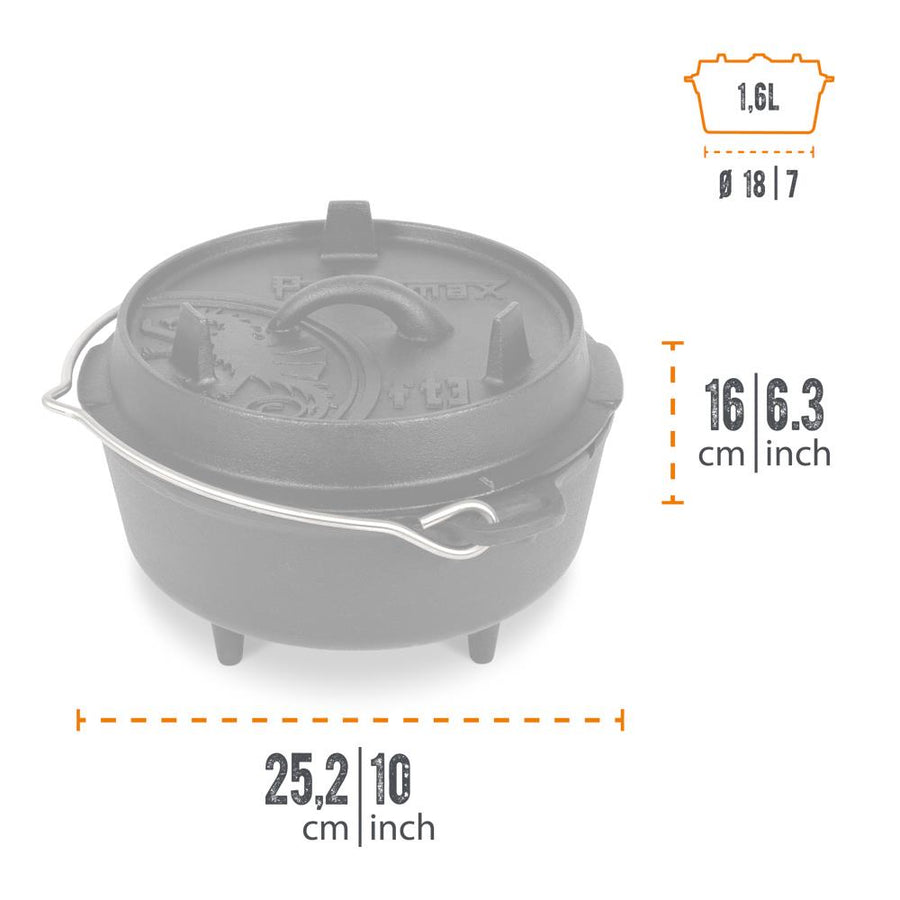 petromax dutch over with legs 1.6L - hotboxstoves.co.uk