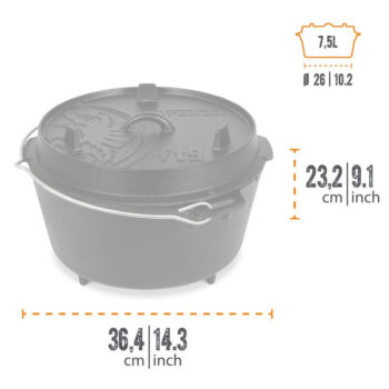 petromax dutch over with legs 7.5L - hotboxstoves.co.uk
