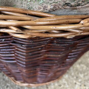 Buff Wicker Basket Close Up - hotboxstoves.co.uk