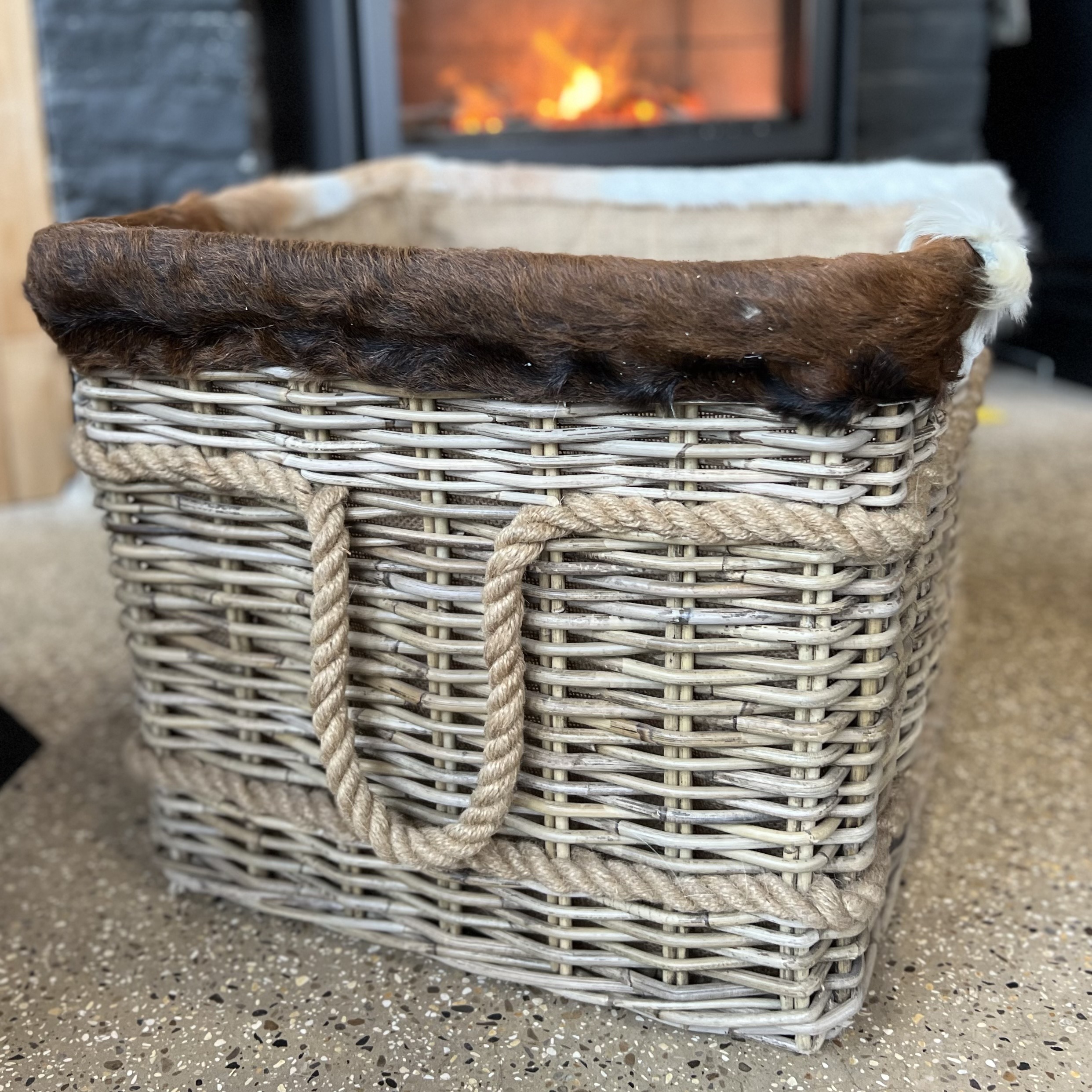 Goat Skin Basket - hotboxstoves.co.uk