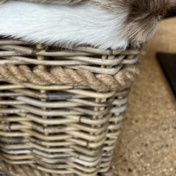 Goat Skin Basket Side - hotboxstoves.co.uk