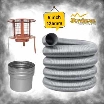 Schiedel 5 Inch (125mm) 316 Grade Flexible Flue Liner Kit