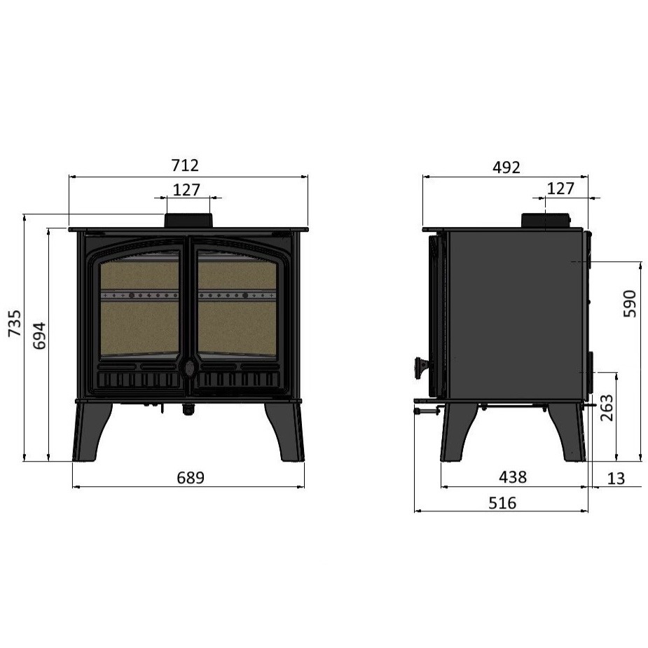 Heral 14 dimensions - hotboxstoves.co.uk