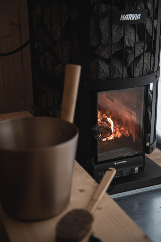Tyyni 14 close up view of the wood burning stove - hotboxstoves.co.uk